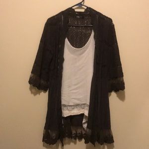 Grey Lace Kimono/cardigan